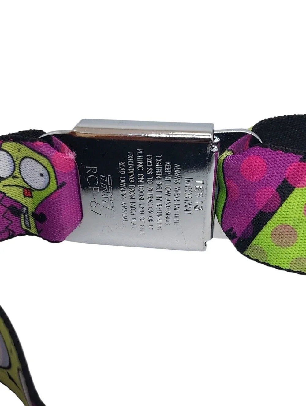 Vintage Belt Invader Zim GM Seatbelt Buckle Belt - NWOT